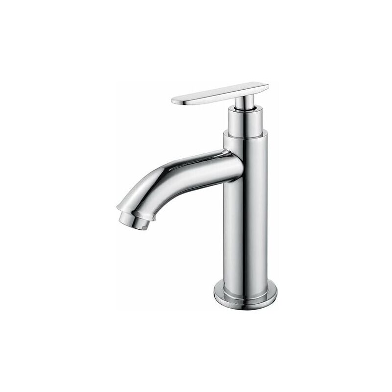 foto del prodotto aiperq rubinetto miscelatore per lavello ineasicer, rubinetto tondo per acqua fredda, maniglia singola, rubinetto per bagno in metallo resistente,