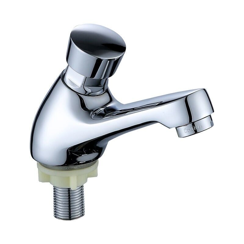foto del prodotto aiperq rubinetto per lavandino con temporizzazione e rubinetto cromato con chiusura automatica e risparmio idrico 1 pz 