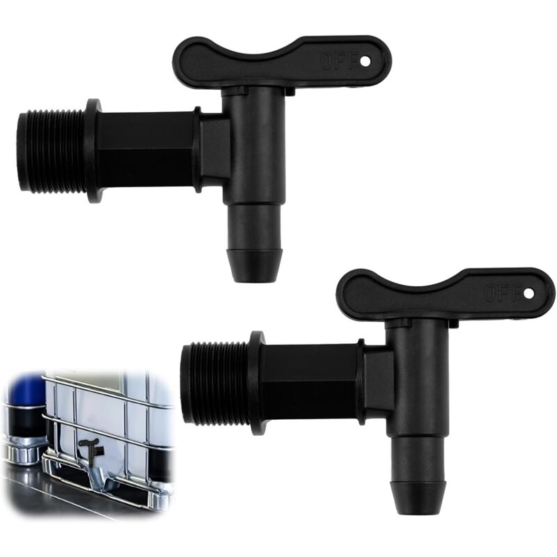 foto del prodotto aiperq rubinetto per secchio in plastica, 2 pezzi, rubinetti per botti di pioggia con nastro in ptfe 3 4 rubinetto per botti per secchi,