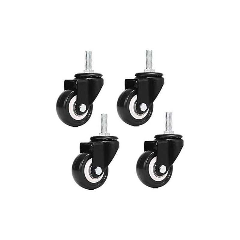foto del prodotto aiperq ruote girevoli per mobili in pu m8x25mm, 4 pezzi, portata 240 kg, di ricambio senza freno 
