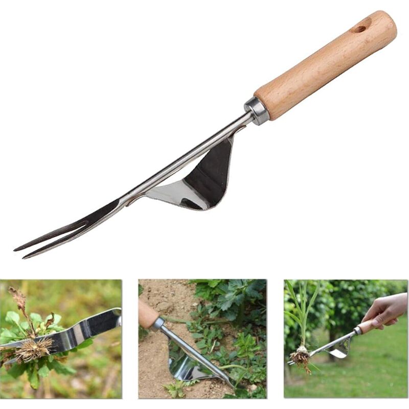 foto del prodotto aiperq sarchiatore manuale in acciaio inox con manico in legno