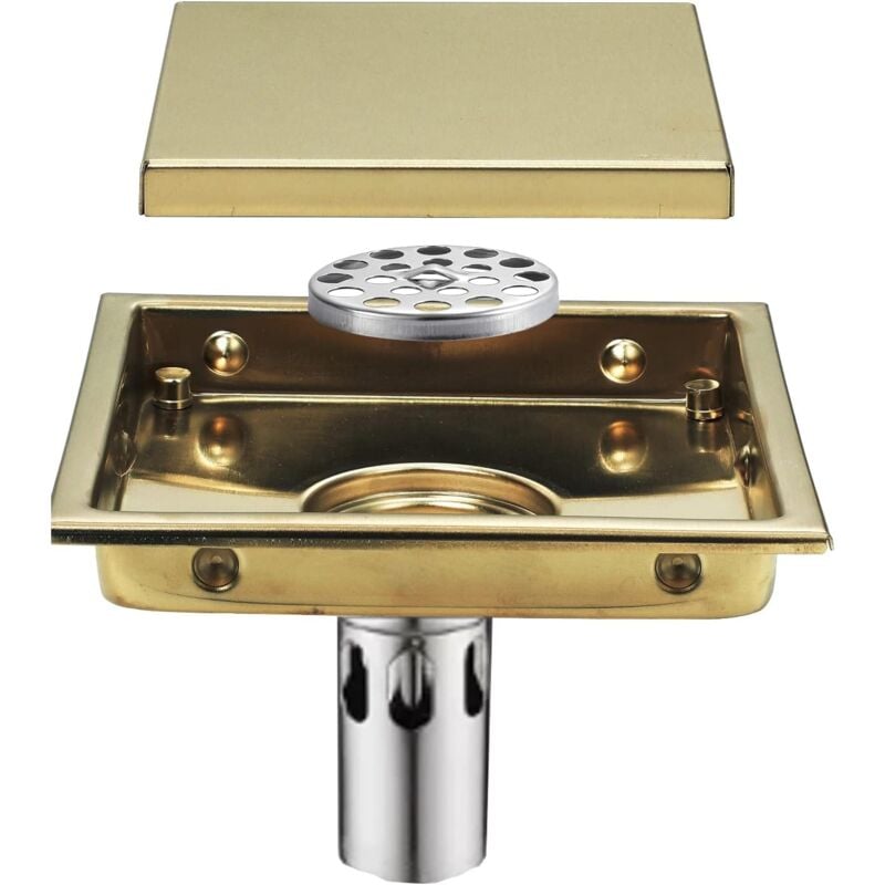 foto del prodotto aiperq scarico doccia 150x150mm scarico pavimento quadrato canale doccia acciaio inox 304 scarico pavimento anti odore