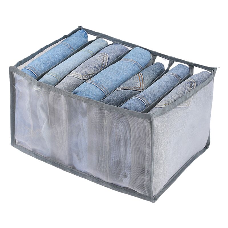 foto del prodotto aiperq scatola portaoggetti per jeans, 4 pezzi organizer per armadio, scatole portaoggetti per jeans, scatola divisoria in rete per cassetti, per