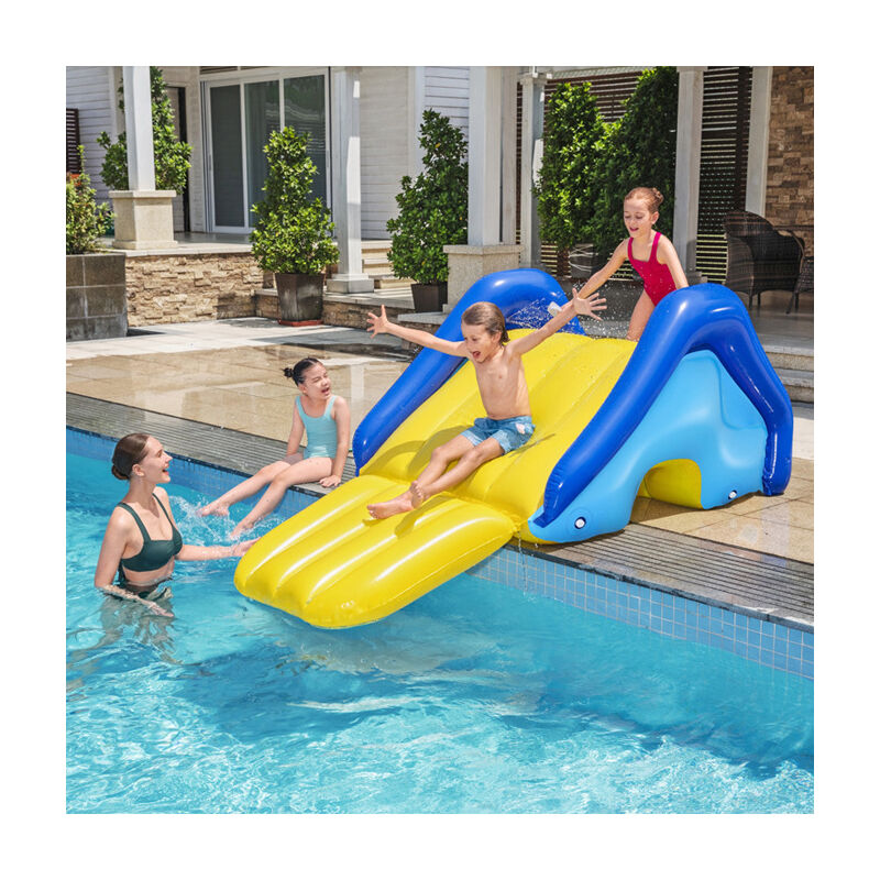 foto del prodotto aiperq scivolo gonfiabile per piscina scivolo d acqua con irrigatore integrato, dai 3 anni in su, 2,47 m x 1,24 m x 1,00 m