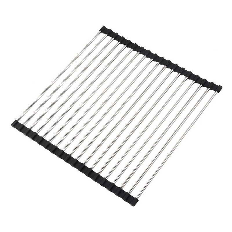 foto del prodotto aiperq scolapiatti da cucina, scolapiatti pieghevole, scolapiatti da cucina in acciaio inox, scolapiatti da banco per lavello, tappetino