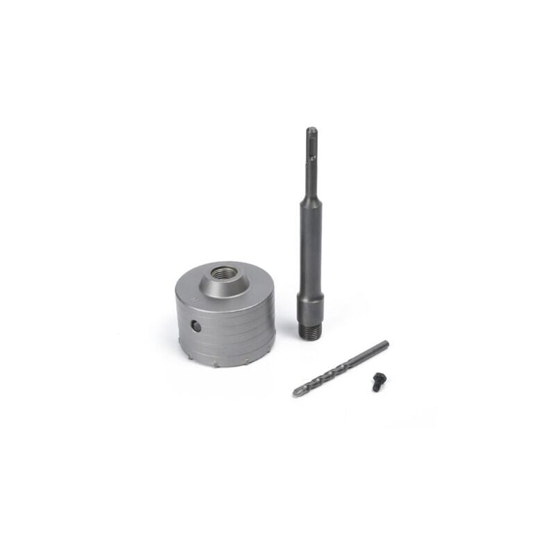 foto del prodotto aiperq sega a tazza per cemento da 100 mm con attacco sds plus da 220 mm per cemento, mattoni, pietra, muro, calcestruzzo autolivellante
