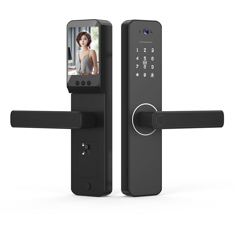 foto del prodotto aiperq serratura intelligente con telecamera grandangolare da 120 e campanello intelligente, serratura per porta con ingresso senza chiave,