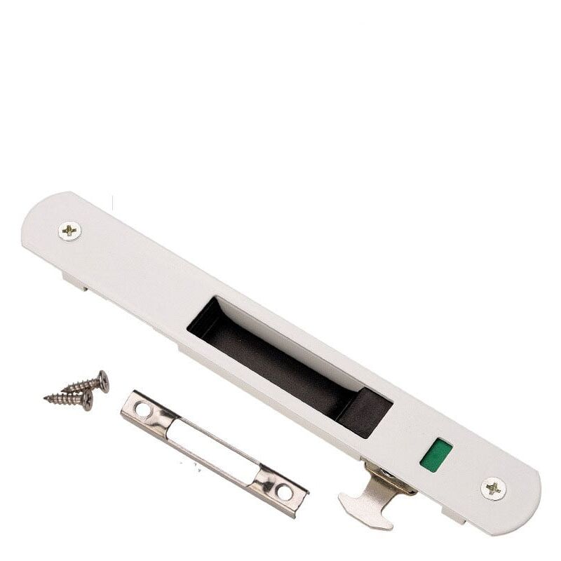 foto del prodotto aiperq serratura per porta scorrevole ferramenta per porte scorrevoli in acciaio inox per uso domestico bianca 