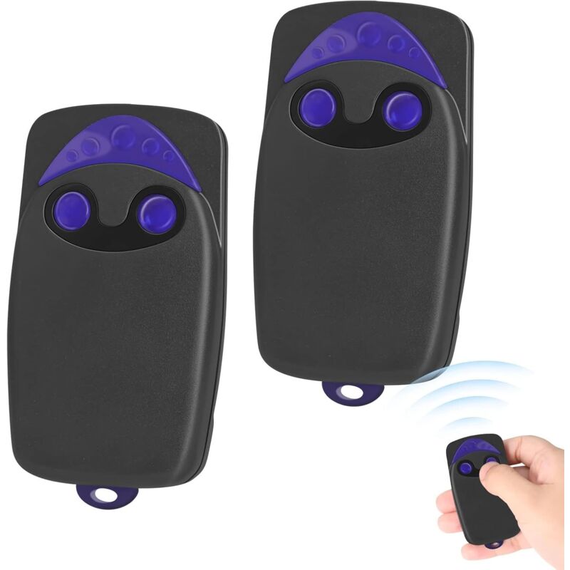 foto del prodotto aiperq set di 2 telecomandi per cancelli, telecomando per cancelli automatici flo2r s, trasmettitore radio canali 433,92 mhz, 2 pulsanti bianco 
