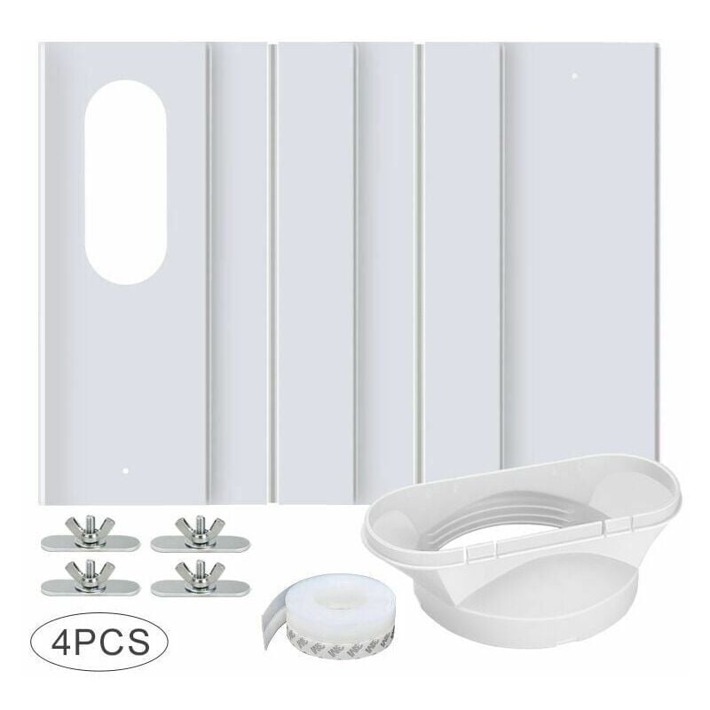 foto del prodotto aiperq set di 4 piastre regolabili per kit finestra, utilizzate per il montaggio di condizionatori con tubo di scarico da 13 cm di diametro.