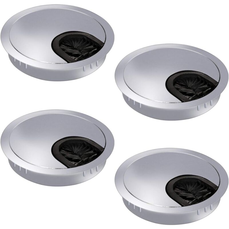 foto del prodotto aiperq set di 4 pressacavi da 60 mm, canale passante per cavi da scrivania, gestione cavi con guarnizione a spazzola per scrivanie ufficio e
