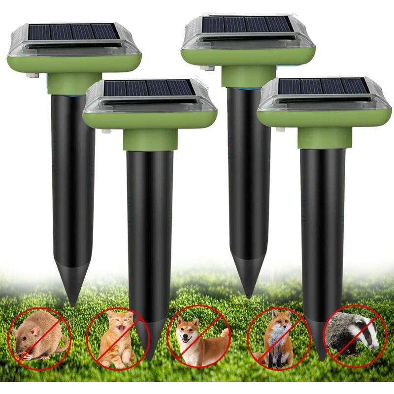 foto del prodotto aiperq set di 4 scacciatalpe solari ad ultrasuoni repellente solare della scaccia talpa risultati rapidi con un raggio d azione estremo