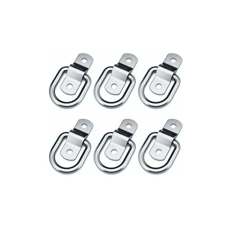 foto del prodotto aiperq set di 6 anelli di ancoraggio resistenti per montaggio, fissaggio, cinghia, bitta, gancio, gancio di traino, ancoraggio per rimorchio, con