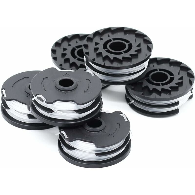 foto del prodotto aiperq set di 6 bobine di ricambio per decespugliatore a batteria lidl parkside prta 20 li a1, b2, c3, prt 550 a1, a3, prt 300 a1 2 x 4 m 1,6 mm