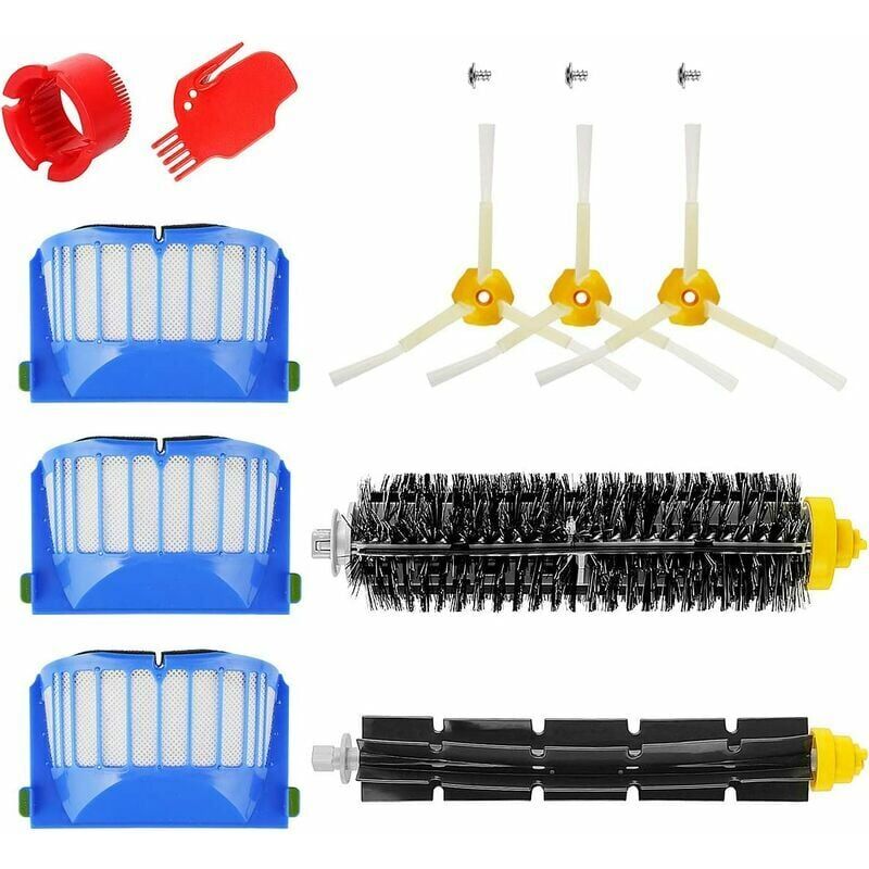 foto del prodotto aiperq set di accessori per irobot roomba serie 600 671 692 694 697 698 650 651 660 690 parti di ricambio per rullo filtro con spazzola per scopa