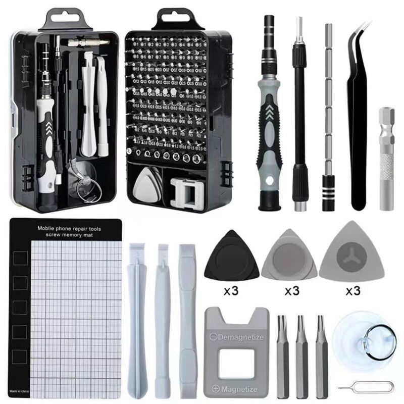 foto del prodotto aiperq set di cacciaviti di precisione 122 in 1, kit di riparazione, mini cacciavite, kit di utensili per computer per pc, macbook, iphone,
