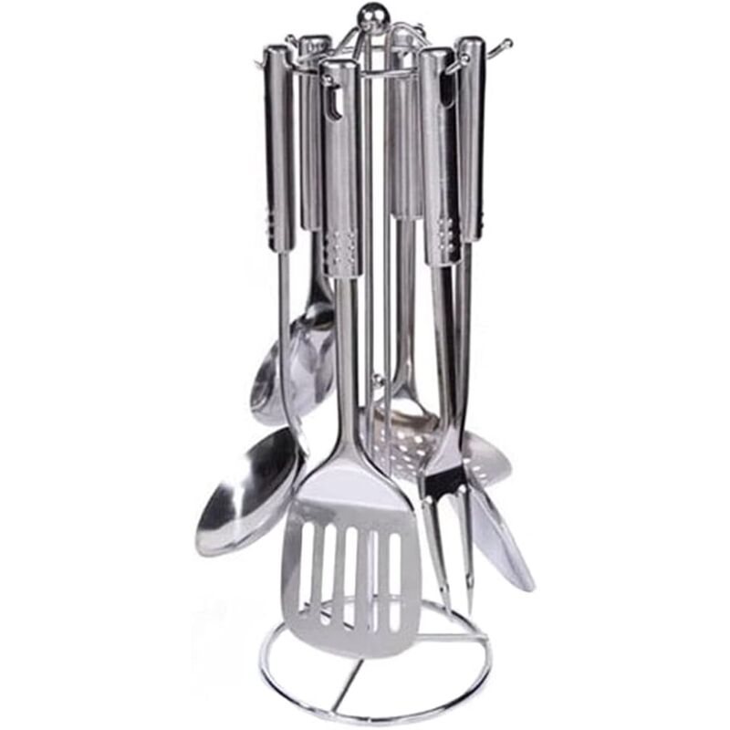 foto del prodotto aiperq set di utensili da cucina, 7 pezzi di utensili da cucina, set di utensili da cucina in acciaio inossidabile, lavabili in lavastoviglie,