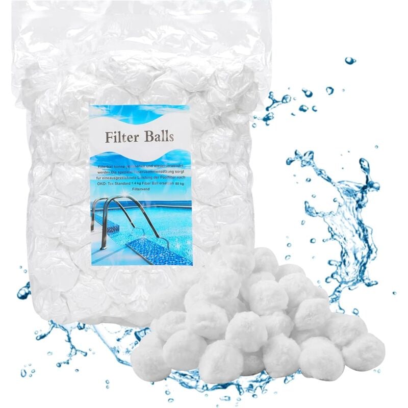 foto del prodotto aiperq sfere filtranti da 1400 g per sistemi di filtraggio a sabbia. adatto per filtri per piscine, sistemi di filtraggio per piscine e acquari.