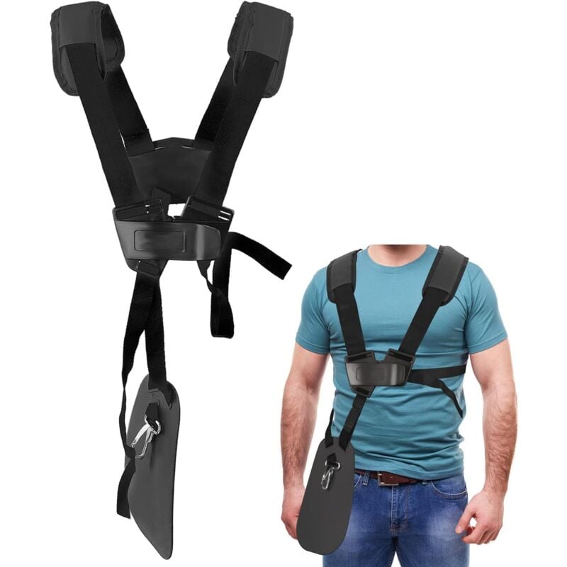 foto del prodotto aiperq sistema di cinghie per decespugliatore doppia imbracatura per tosaerba con cinghia in nylon resistente, sistema di cinghie per