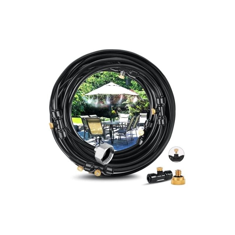 foto del prodotto aiperq sistema di nebulizzazione da 18 m, sistema di raffreddamento a nebulizzazione per patio, kit tubo flessibile per nebulizzazione esterna per