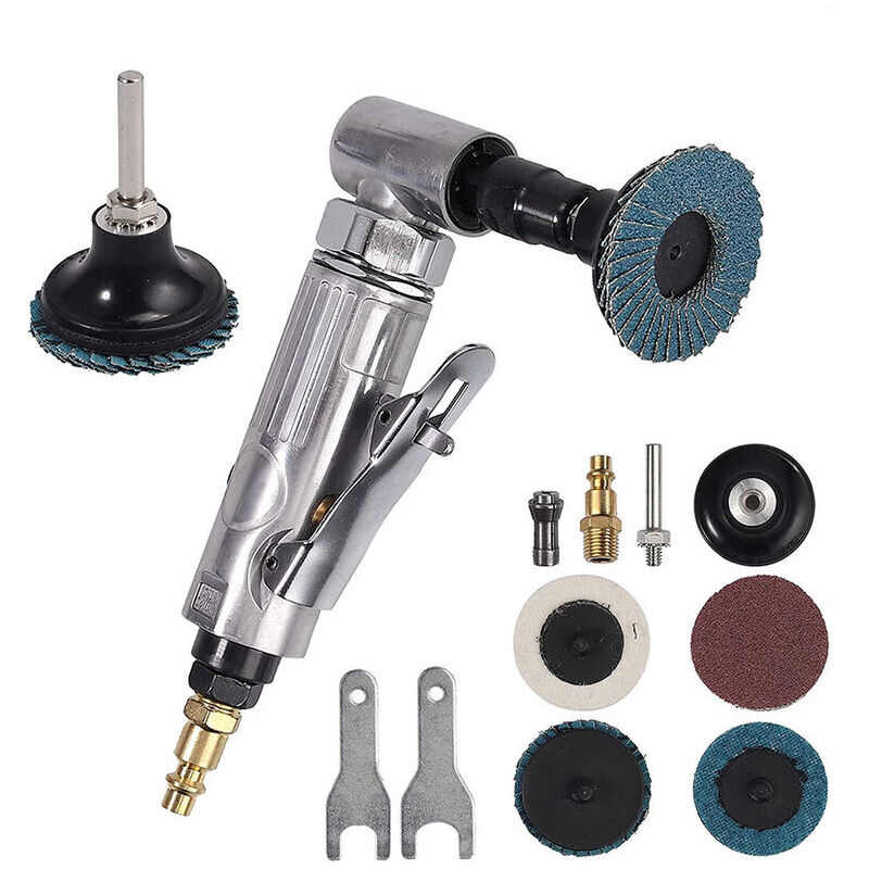 foto del prodotto aiperq smerigliatrice angolare pneumatica neumatic 1 4 bsp 6,2 bar per lucidare carrozzerie, sbavare, arrotondare e rettificare. dotato di dischi