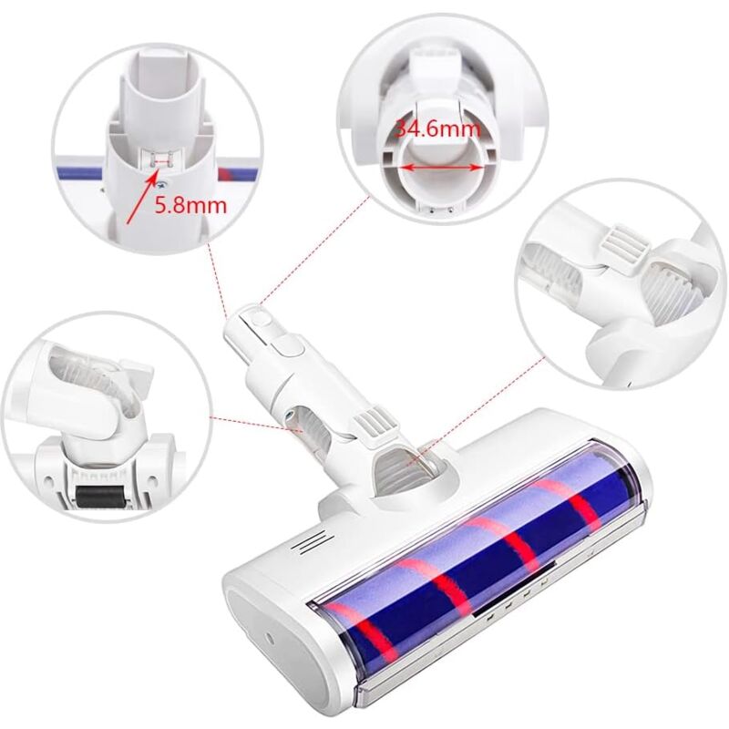 foto del prodotto aiperq spazzola elettrica compatibile con le parti dell aspirapolvere xiaomi dreame v8 v9b g9 k10 1c nota solo per la piccola distanza dell ago