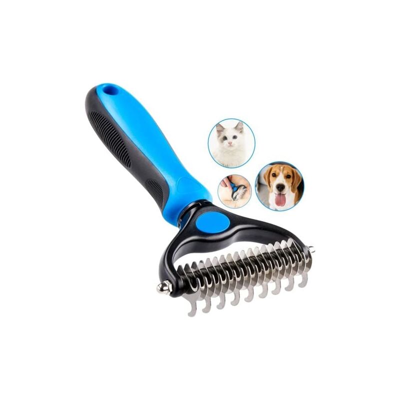 foto del prodotto aiperq spazzola per cani e gatti pettine professionale per rimuovere i nodi dal pelo del cane e spazzola per cani a pelo lungo, rastrello per la