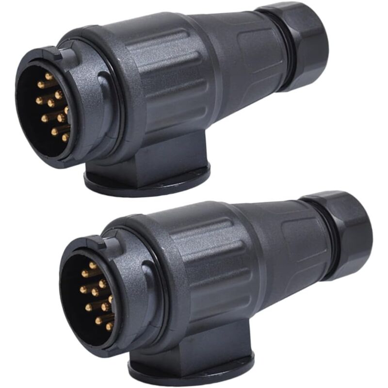 foto del prodotto aiperq spina a 13 pin, adattatore per cablaggio elettrico per roulotte e rimorchi da 12 v a 13 poli, presa per gancio di traino