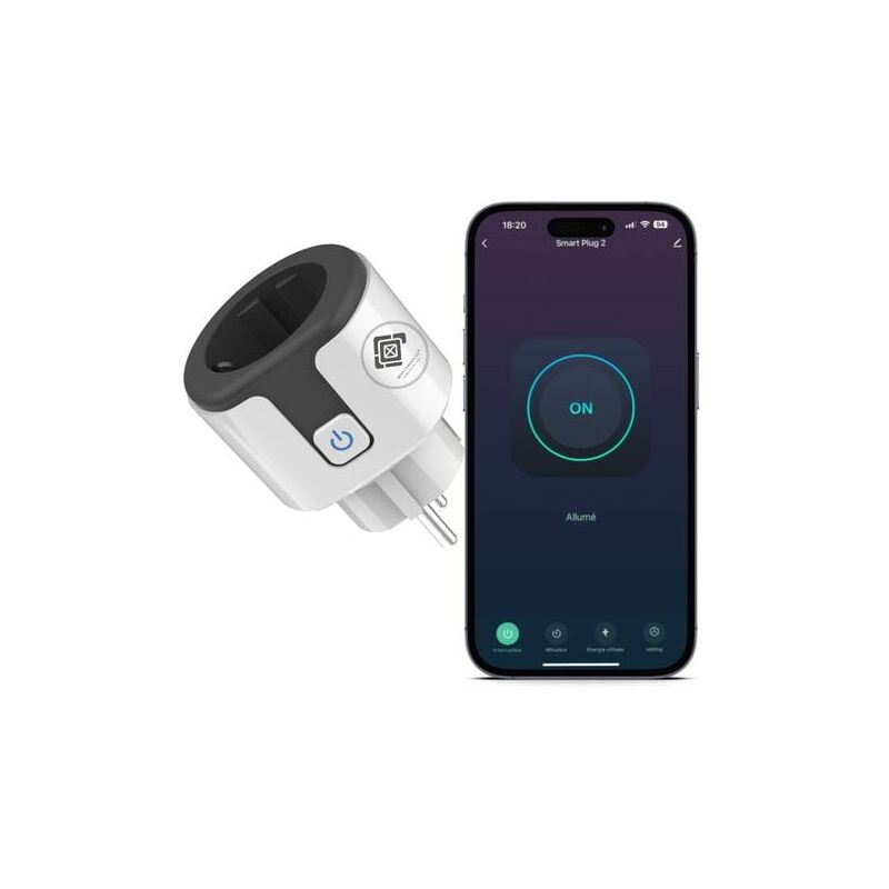 foto del prodotto aiperq spina intelligente aiper 20a, spina intelligente wifi tuya compatibile con alexa, google home, spina programmabile con misurazione del