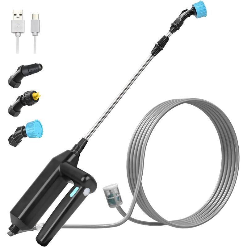 foto del prodotto aiperq spruzzatore elettrico da giardino, spruzzatore elettrico da tetto, spruzzatore a lancia telescopica, spruzzatore a pressione con 3 ugelli e