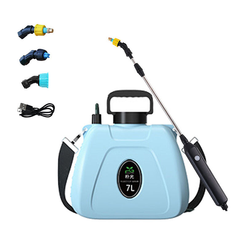 foto del prodotto aiperq spruzzatore elettrico, pompa portatile da 7 litri, lancia telescopica usb con 3 ugelli, tracolla regolabile, spruzzatore a pressione per
