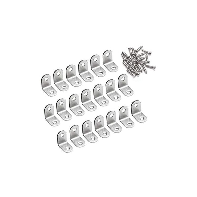 foto del prodotto aiperq staffa angolare a 90 gradi, 20 x 20 x 16 mm, a forma di l, in acciaio inox, supporto per mobili in legno, supporto per armadi, 20 pezzi