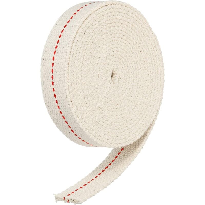 foto del prodotto aiperq stoppino per lampada, 500 cm, 100 cotone, piatto, di ricambio per lampada a olio, larghezza 2 cm, per bruciatore a olio per lampada a