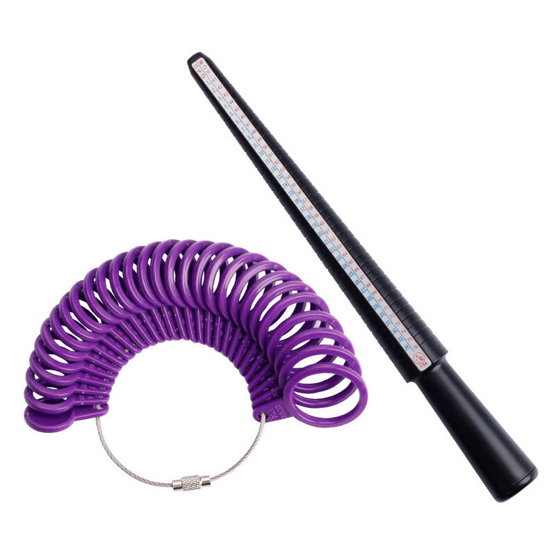foto del prodotto aiperq strumenti per gioielli, righello calibro ad anello standard in plastica per misurare la misura delle dita, strumento per anelli