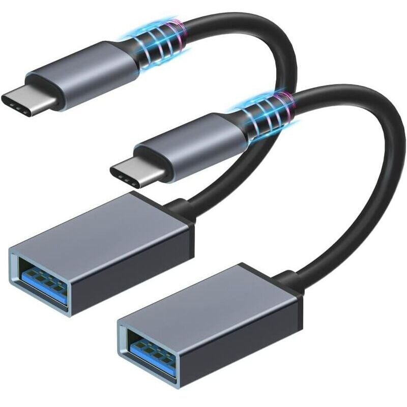 foto del prodotto aiperq - sunshot adattatore usb c a usb 3.0 confezione da 2 cavo otg di tipo c adattatore thunderbolt 3 a usb femmina cavo otg compatibile con