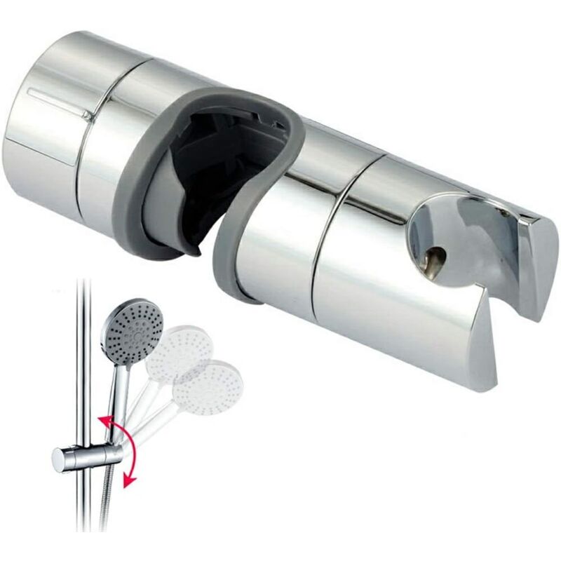 foto del prodotto aiperq supporto doccia regolabile per scivoli, diametro da 18 a 25 mm, grigio