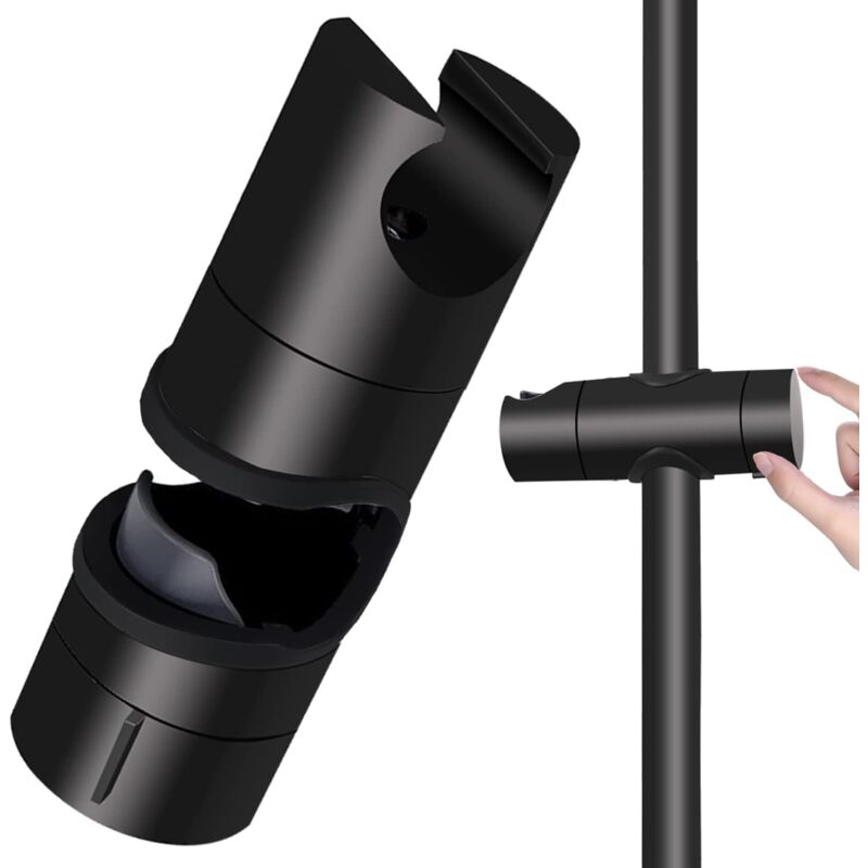 immagine 0 del prodotto aiperq supporto per doccia, supporto universale per soffione doccia nero per barra doccia da 18 25 mm in abs solido, versione spessa e aggiornata,