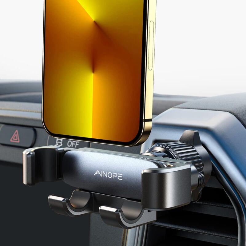 foto del prodotto aiperq supporto per telefono da auto, supporto per telefono da auto a gravit , prese d aria blocco automatico aggiornato 2022 , supporto per