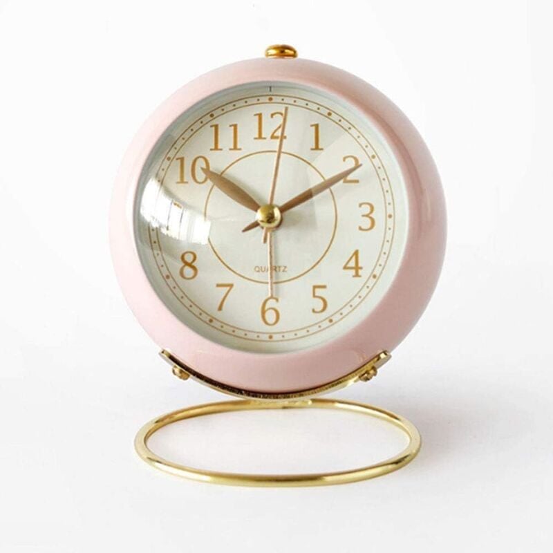 foto del prodotto aiperq sveglia silenziosa senza ticchettio, orologio da comodino senza ticchettio con luce notturna, sveglia retr , movimento al quarzo, orologio a