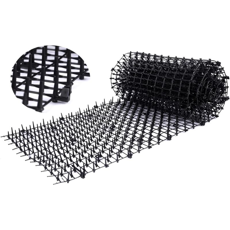 foto del prodotto aiperq tappetino repellente per gatti con punte in plastica per tenere lontani i gatti, 2 m x 30 cm, nero, 1 pezzo