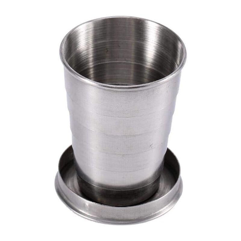 foto del prodotto aiperq tazza pieghevole 240ml 140ml 75ml tazza telescopica in acciaio inossidabile portachiavi in vetro per vino tazza pieghevole per acqua da
