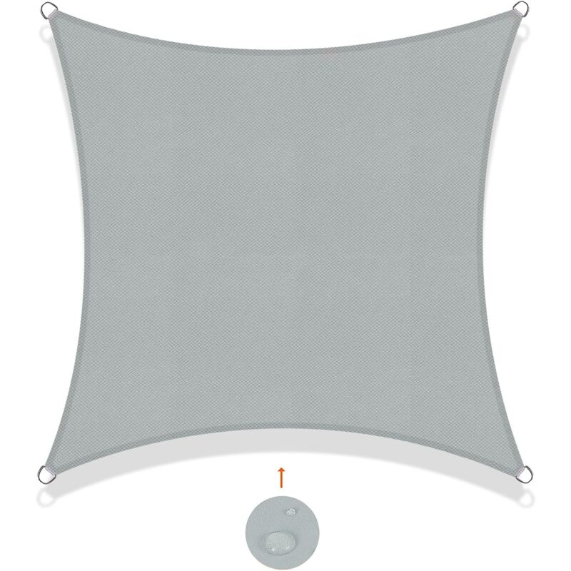 foto del prodotto aiperq tenda da sole rettangolare 3 x 3 m, impermeabile, protezione uv, per patio, giardino, patio, balcone esterno, grigio chiaro