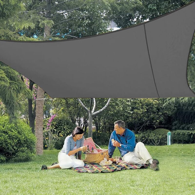 foto del prodotto aiperq tenda rettangolare 3x4m in tessuto ombreggiante, impermeabile, pes, protezione uv al 95 , per giardino, patio esterno, antracite
