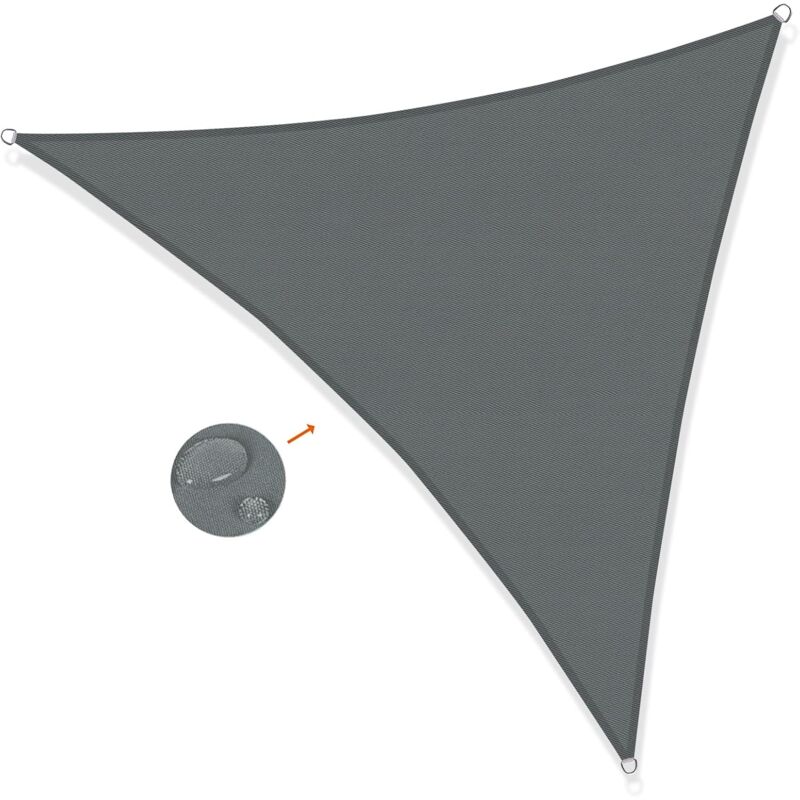 foto del prodotto aiperq tenda triangolare 3x3x3m tenda impermeabile protezione uv per terrazza giardino terrazza balcone esterno grigio antracite