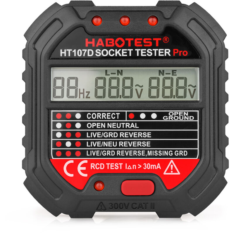 foto del prodotto aiperq tester di messa a terra per tester di presa, fase di presa normativa ue ht107d 