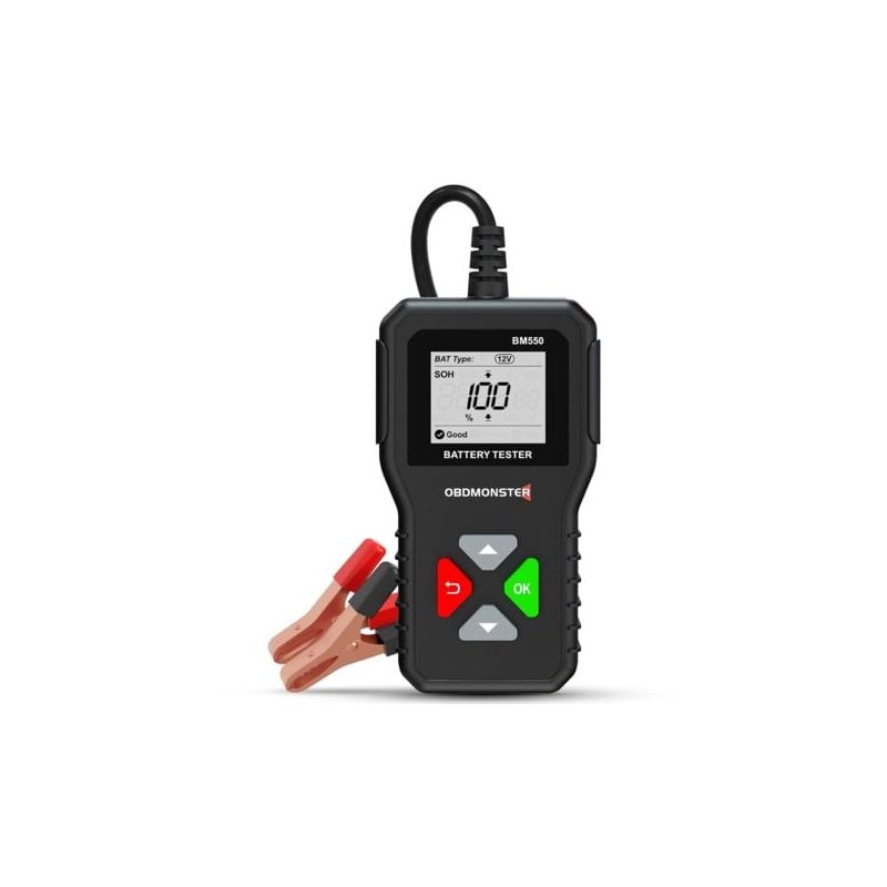 foto del prodotto aiperq tester per batteria 6v 12v 24v, 100 2000 cca 2ah 220ah tester per alternatore automobilistico analizzatore di batteria digitale per