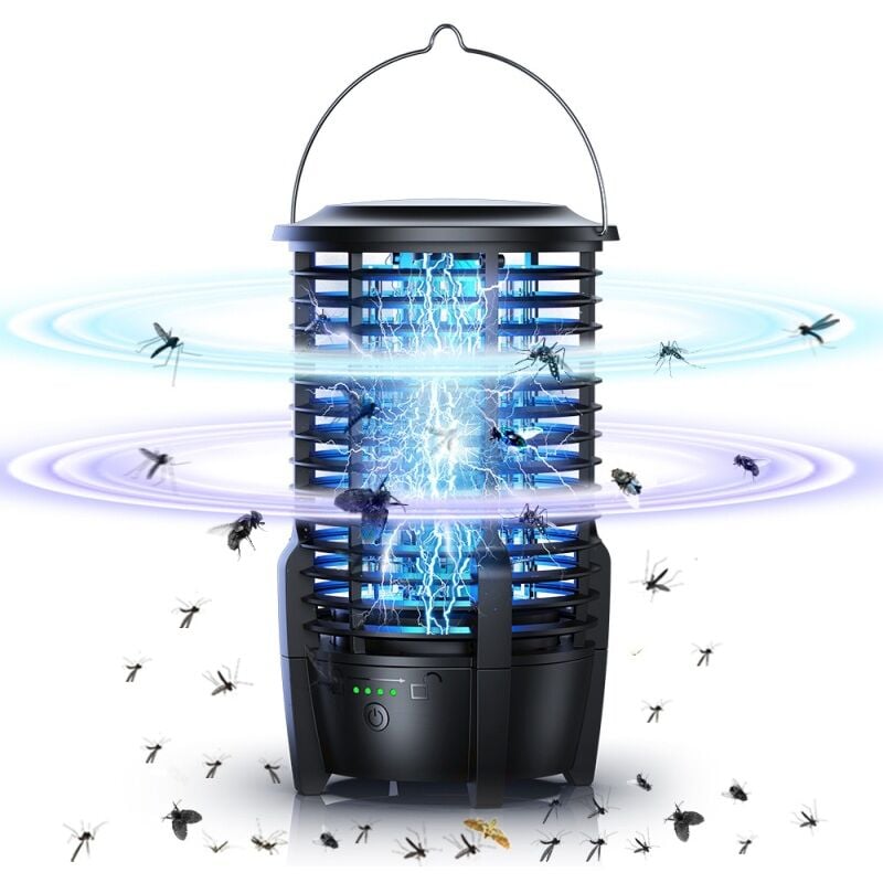 foto del prodotto aiperq trappola elettrica per insetti ricaricabile e portatile con luce led, ideale per giardino, patio, campeggio e pesca.