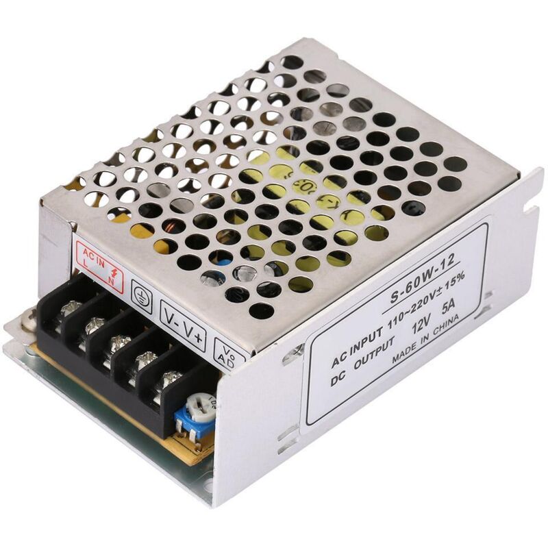 foto del prodotto aiperq trasformatore di alimentazione switching da 5 a e 60 w, per cctv, radio, progetti informatici, da 110 v a 220 v ca a 12 v cc.