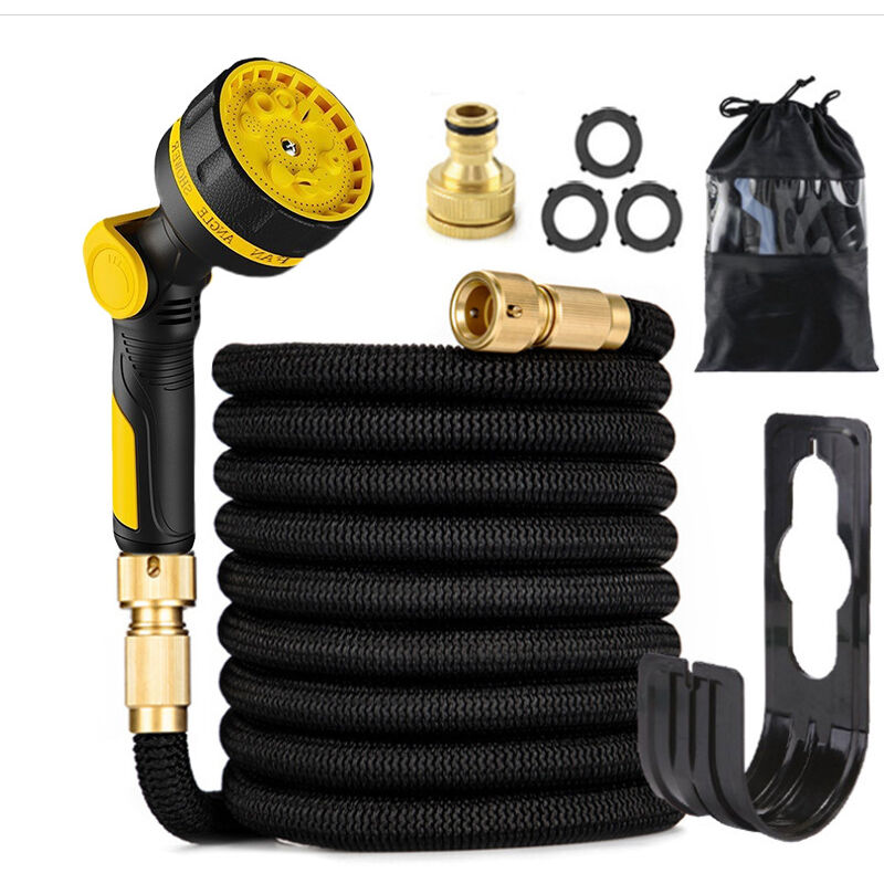 foto del prodotto aiperq tubo da giardino da 100 piedi, flessibile e leggero con 8 ugelli funzionali, portatile e antipiega, per esterni e giardino, per