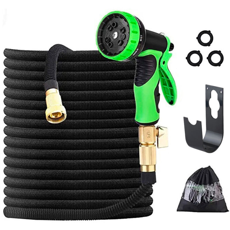 foto del prodotto aiperq tubo da giardino da 25 piedi, flessibile e leggero, con 10 ugelli funzionali, portatile e antipiega, per esterni e giardino, per